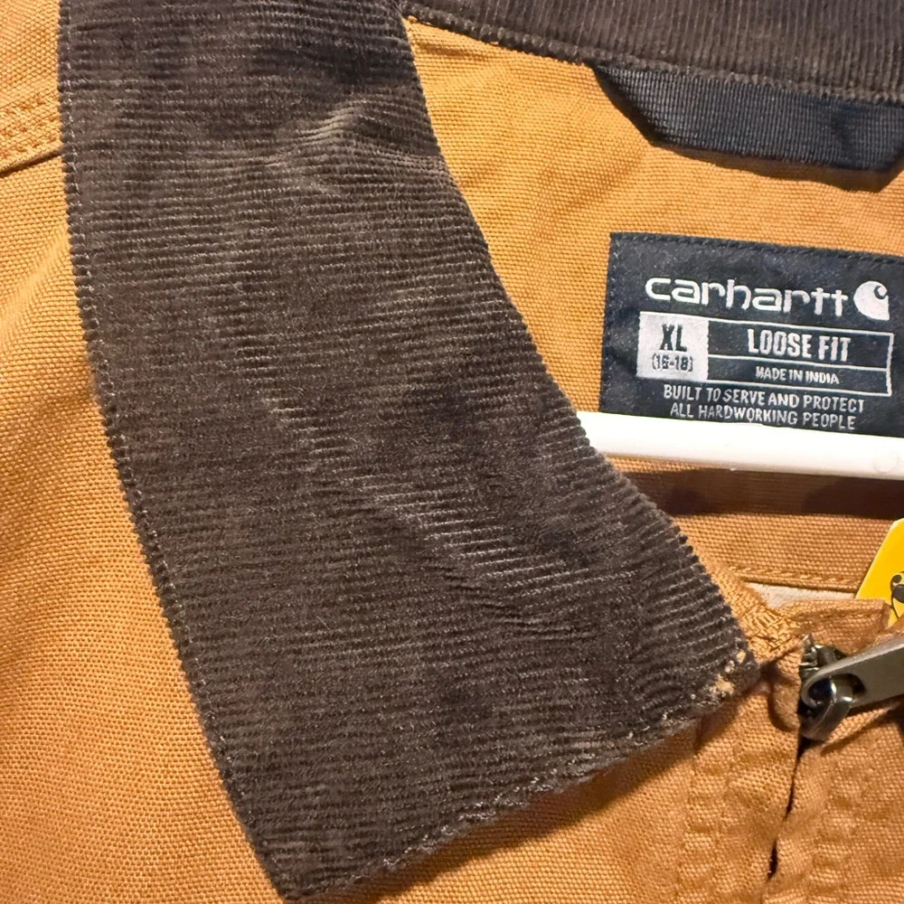Carhartt Canvas Duck Crawford Detroit Jacket Women XL brown corduroy collar barn - Picture 9 of 15